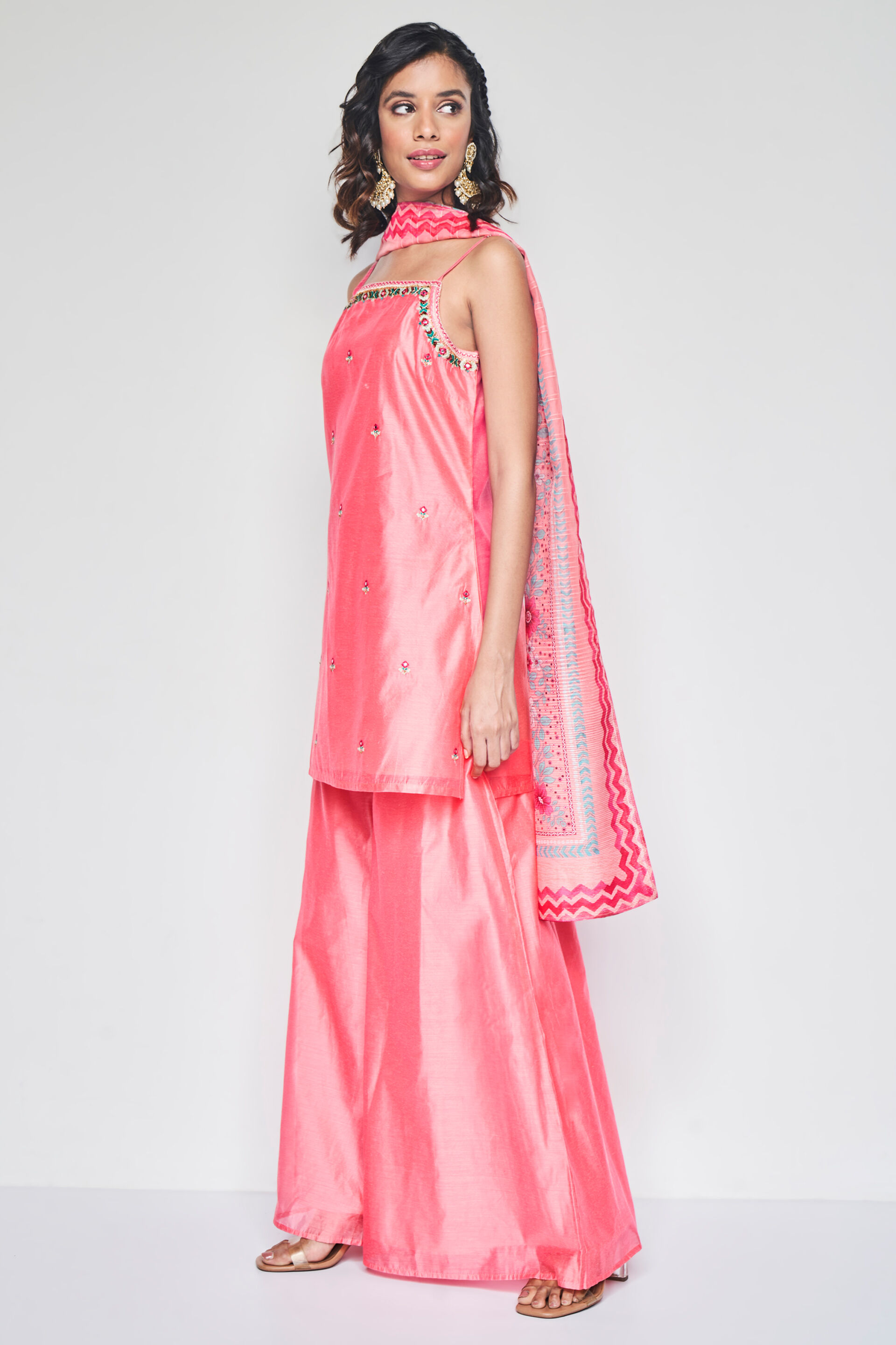 Coral Crush kurta Set, Coral, image 10